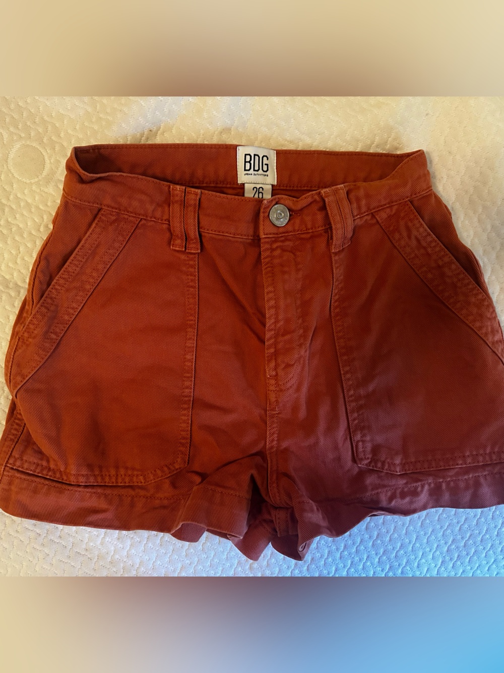 BDG Burnt Orange High-Rise Cotton Shorts